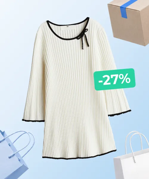 Rib-knit dress