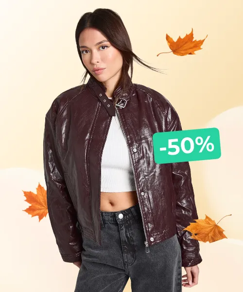 Faux Leather Bomber