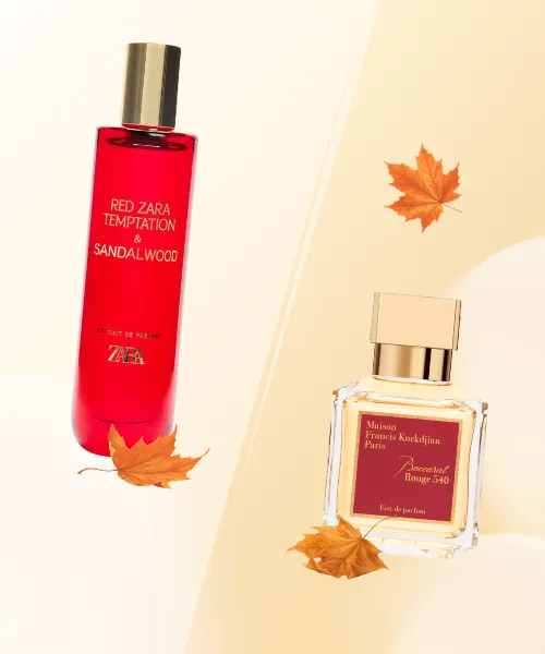 Zara Red Zara Temptation & Sandalwood vs MFK Baccarat Rouge 540
