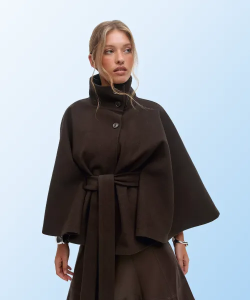 CHARTOU Women Batwing Sleeve Ponchos Pea Coat