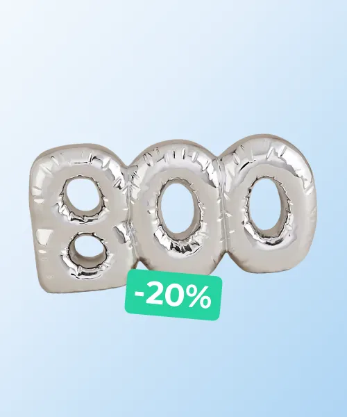 Silver Boo Balloon Indoor Sign