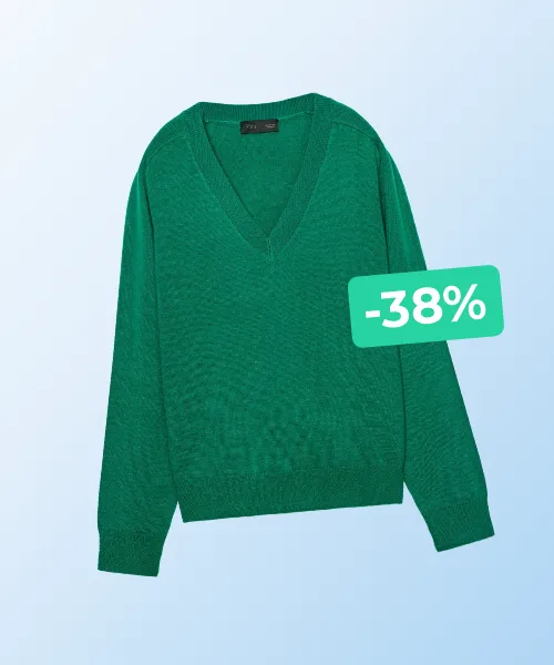 WOOL BLEND V-NECK JUMPER