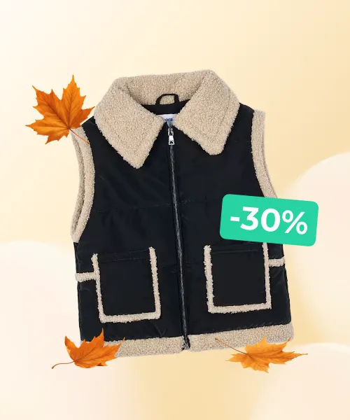 Girl's contrasting shearling vest