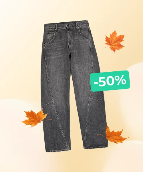 LOW-RISE BARREL JEANS