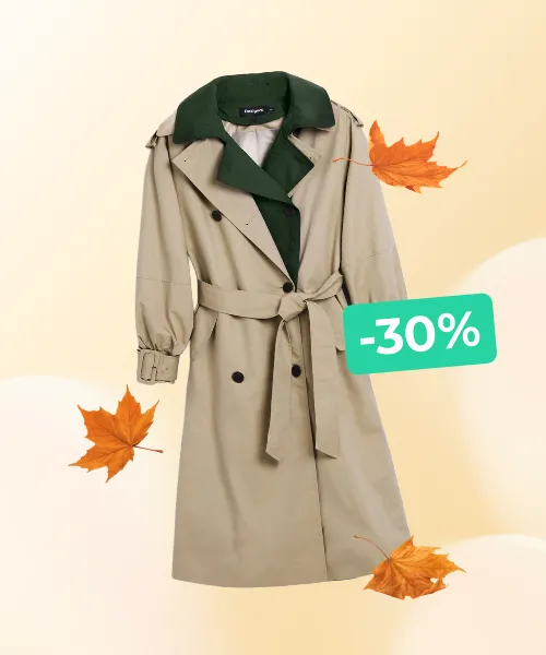 REMOVABLE BICOLOR Trench Coat