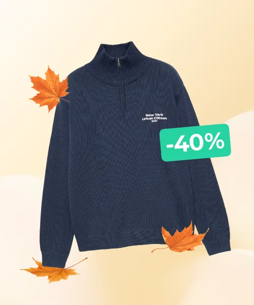 Embroidered quarter-zip jumper
