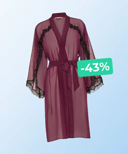 Chiffon Lace-Trim Midi Robe