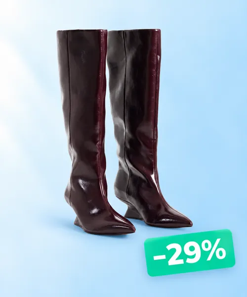 ASOS DESIGN slip-on wedge knee high boots